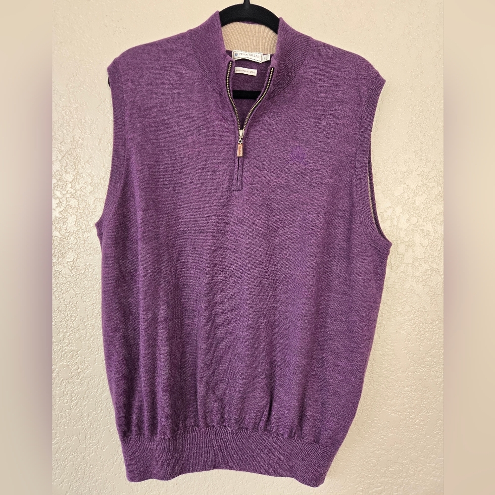 Peter Millar Purple Vest 100% Italian Merino Wool L